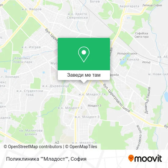 Поликлиника ""Младост"" карта