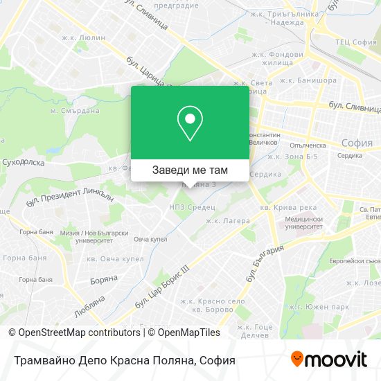 Трамвайно Депо Красна Поляна карта