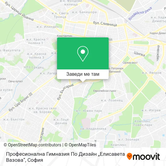 Професионална Гимназия По Дизайн „Елисавета Вазова“ карта