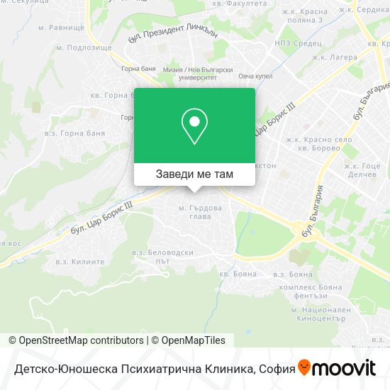 Детско-Юношеска Психиатрична Клиника карта