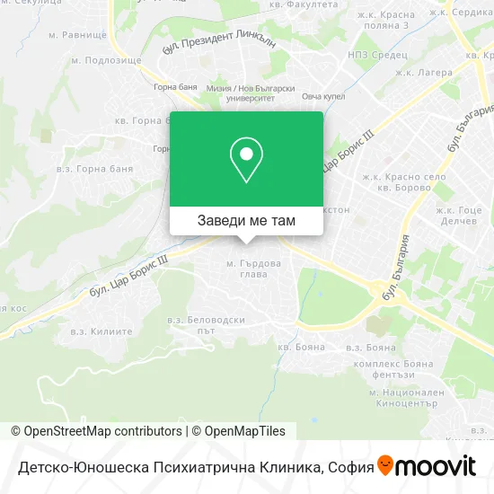 Детско-Юношеска Психиатрична Клиника карта