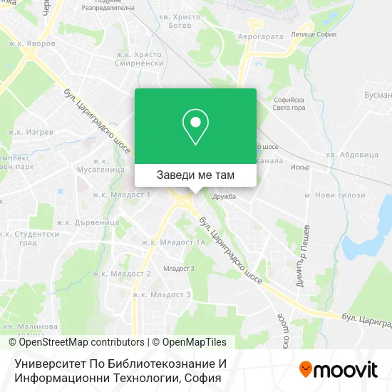Университет По Библиотекознание И Информационни Технологии карта