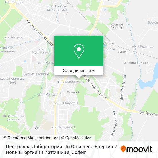 Централна Лаборатория По Слънчева Енергия И Нови Енергийни Източници карта