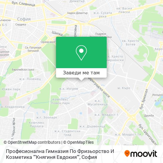 Професионална Гимназия По Фризьорство И Козметика ""Княгиня Евдокия"" карта