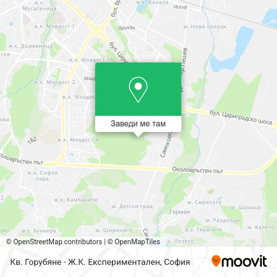 Кв. Горубяне - Ж.К. Експериментален карта