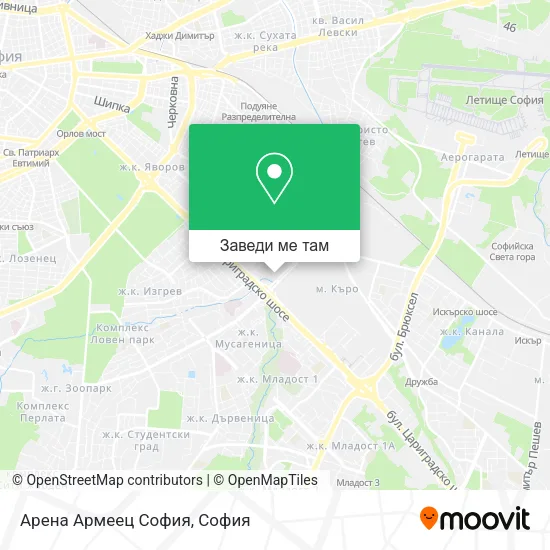 Арена Армеец София карта