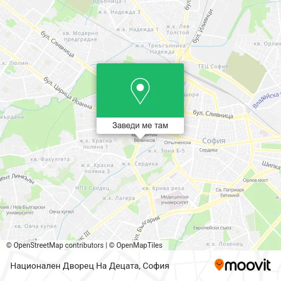 Национален Дворец На Децата карта