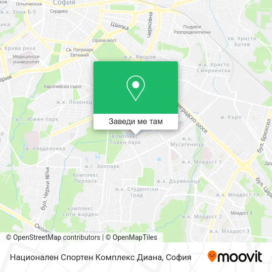 Национален Спортен Комплекс Диана карта