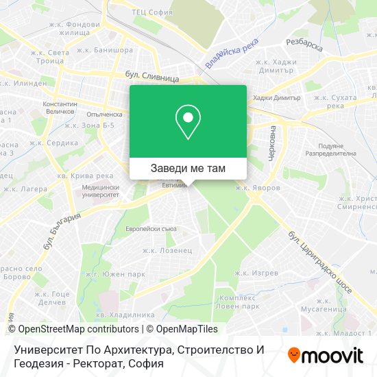 Университет По Архитектура, Строителство И Геодезия - Ректорат карта