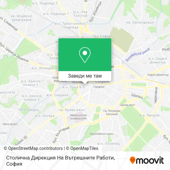 Столична Дирекция На Вътрешните Работи карта
