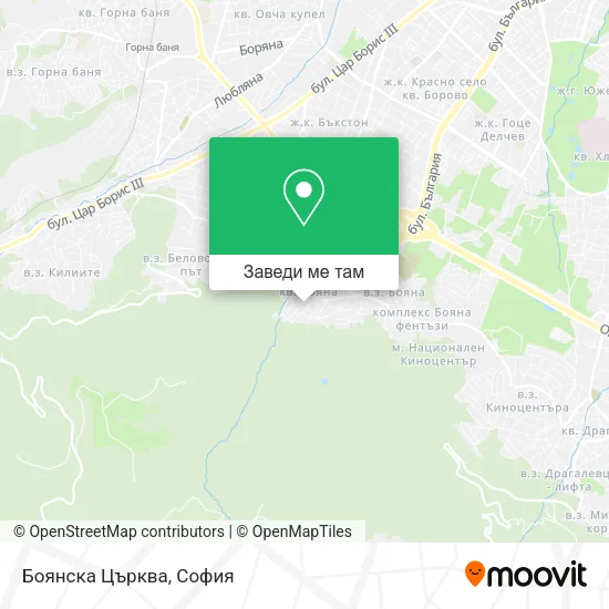 Боянска Църква карта