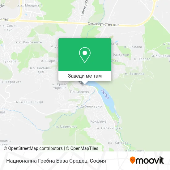 Национална Гребна База Средец карта