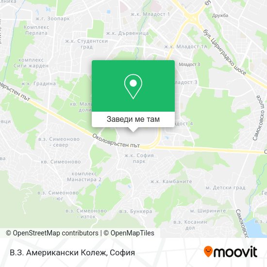 В.З. Американски Колеж карта