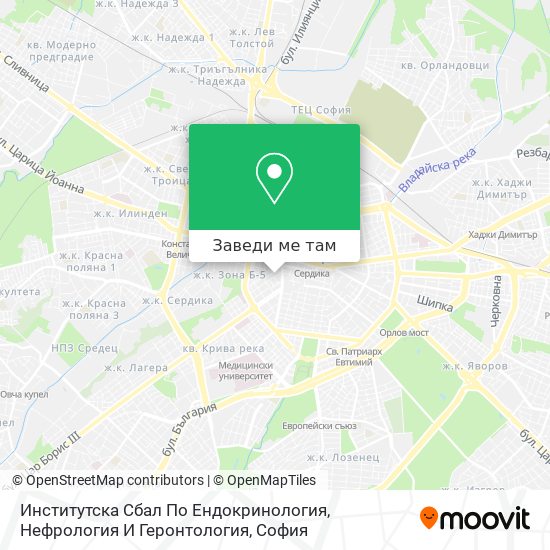 Институтска Сбал По Ендокринология, Нефрология И Геронтология карта