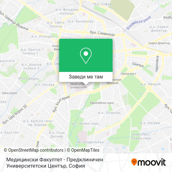 Медицински Факултет - Предклиничен Университетски Център карта