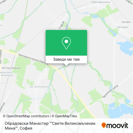 Обрадовски Манастир ""Свети Великомъченик Мина"" карта