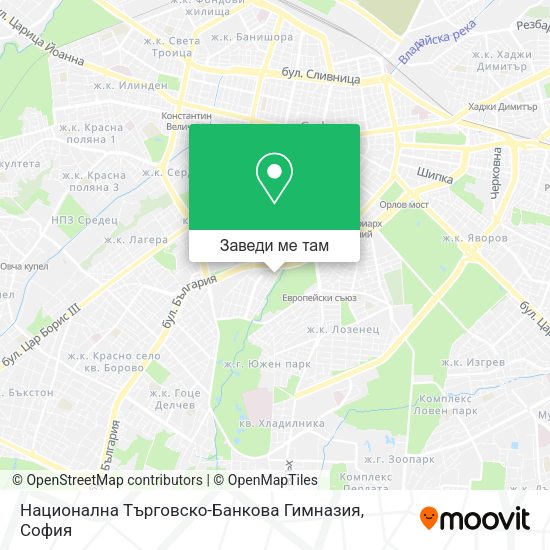 Национална Търговско-Банкова Гимназия карта