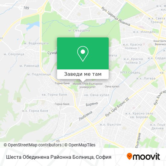Шеста Обединена Районна Болница карта