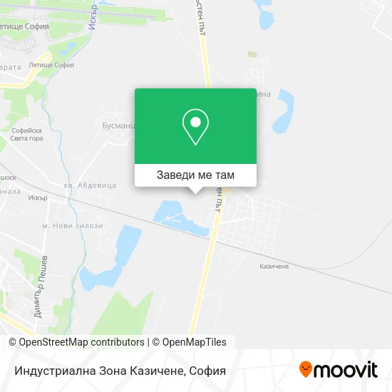 Индустриална Зона Казичене карта