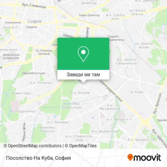 Посолство На Куба карта