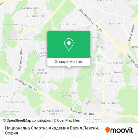 Национална Спортна Академия Васил Левски карта