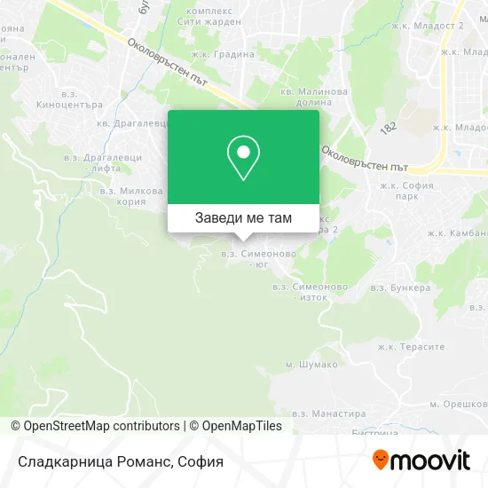 Сладкарница Романс карта