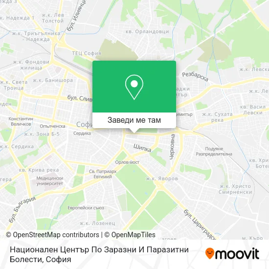 Национален Център По Заразни И Паразитни Болести карта