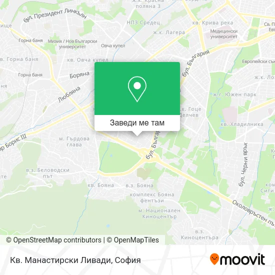Кв. Манастирски Ливади карта