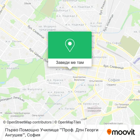 Първо Помощно Училище ""Проф. Дпн Георги Ангушев"" карта