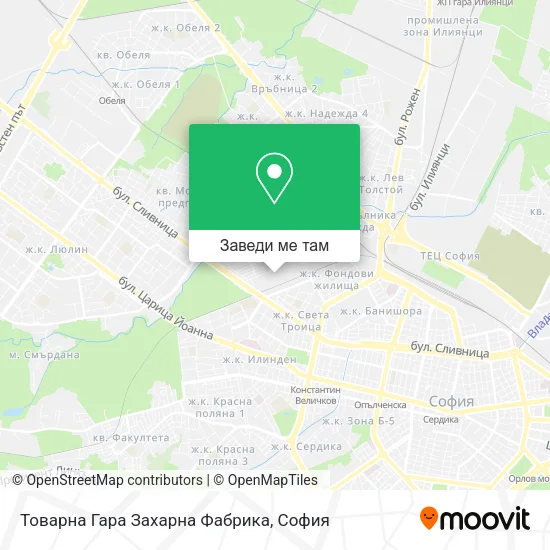 Товарна Гара Захарна Фабрика карта
