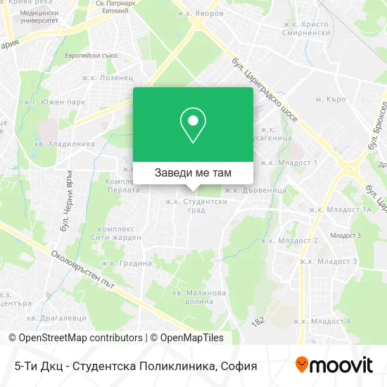 5-Ти Дкц - Студентска Поликлиника карта
