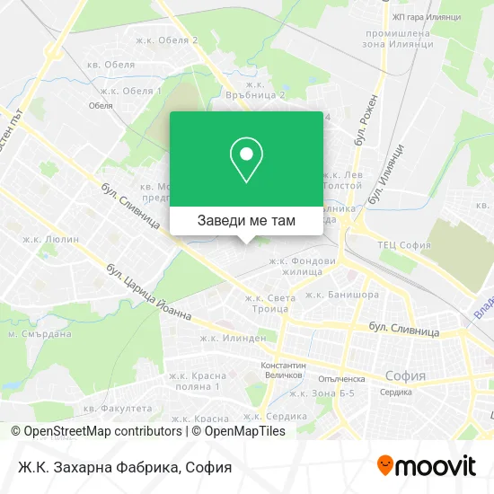 Ж.К. Захарна Фабрика карта