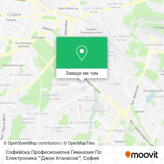 Софийска Професионална Гимназия По Електроника ""Джон Атанасов"" карта