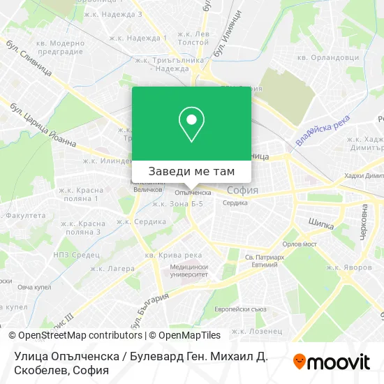 Улица Опълченска / Булевард Ген. Михаил Д. Скобелев карта