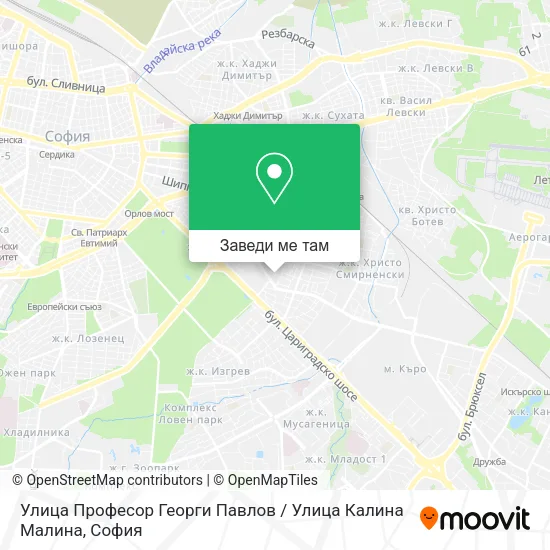Улица Професор Георги Павлов / Улица Калина Малина карта