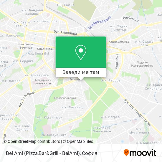 Bel Ami (Pizza,Bar&Grill - BelAmi) карта