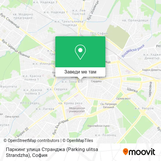 Паркинг улица Странджа (Parking ulitsa Strandzha) карта