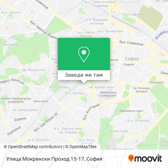 Улица Мокренски Проход 15-17 карта
