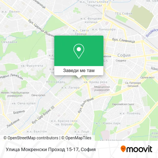 Улица Мокренски Проход 15-17 карта