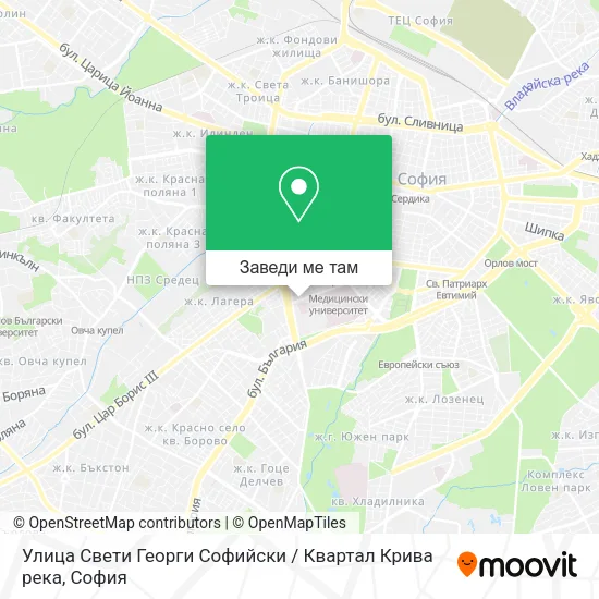 Улица Свети Георги Софийски / Квартал Крива река карта