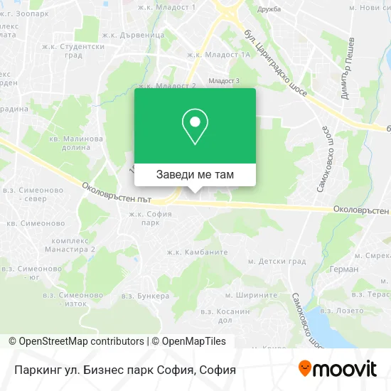 Паркинг ул. Бизнес парк София карта