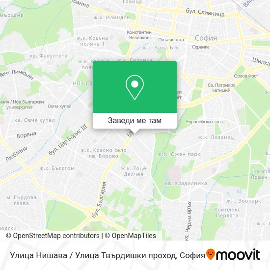Улица Нишава / Улица Твърдишки проход карта