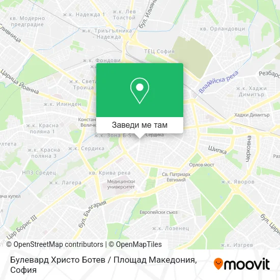 Булевард Христо Ботев / Площад Македония карта