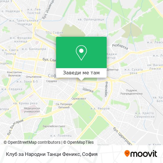 Клуб за Народни Танци Феникс карта