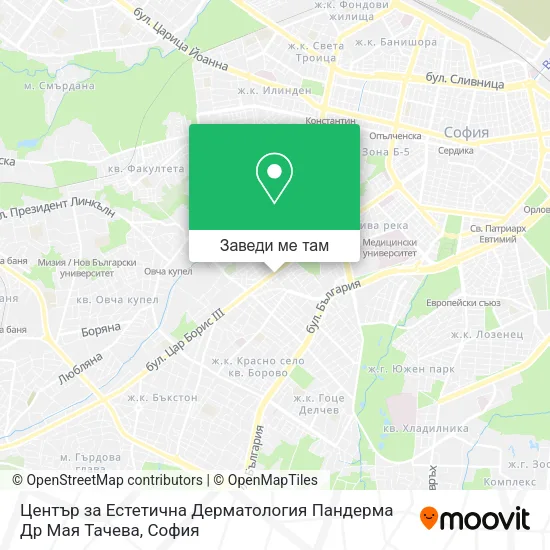 Център за Естетична Дерматология Пандерма Др Мая Тачева карта