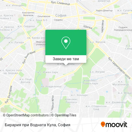 Бирария при Водната Кула карта