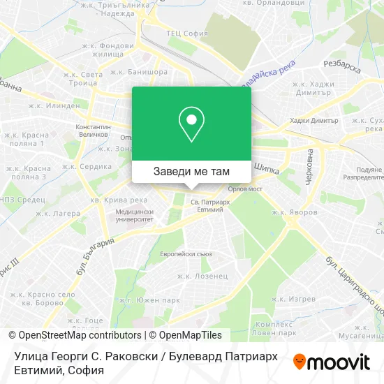 Улица Георги С. Раковски / Булевард Патриарх Евтимий карта