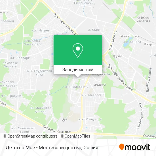 Детство Мое - Монтесори център карта