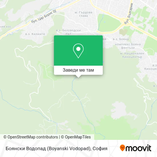 Боянски Водопад (Boyanski Vodopad) карта