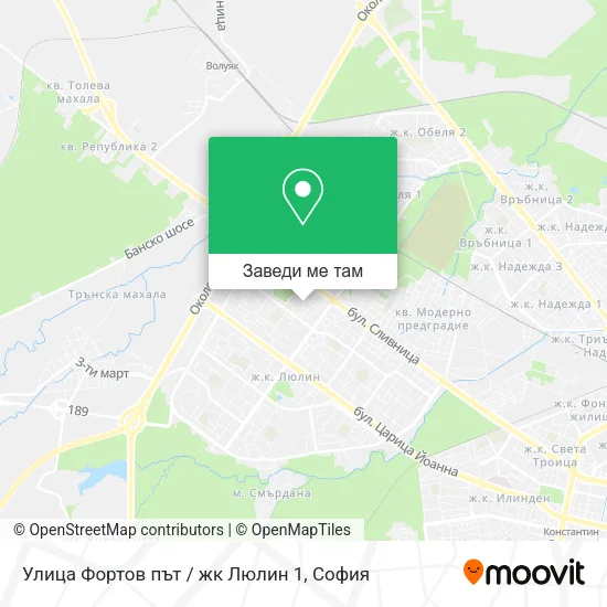 Улица Фортов път / жк Люлин 1 карта